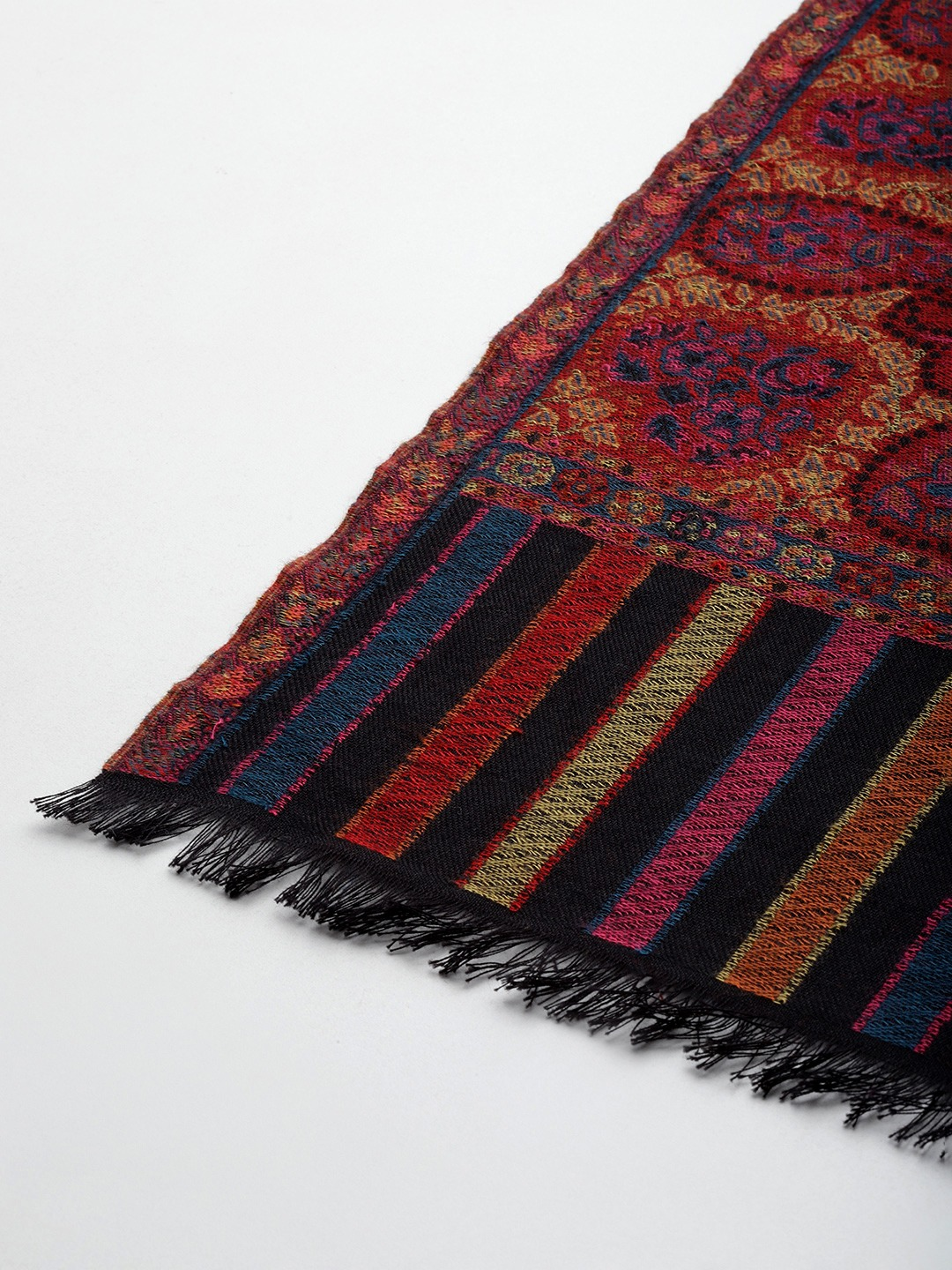 Women Ethnic Motifs Woven Design Kashmiri Kaani Shawl
