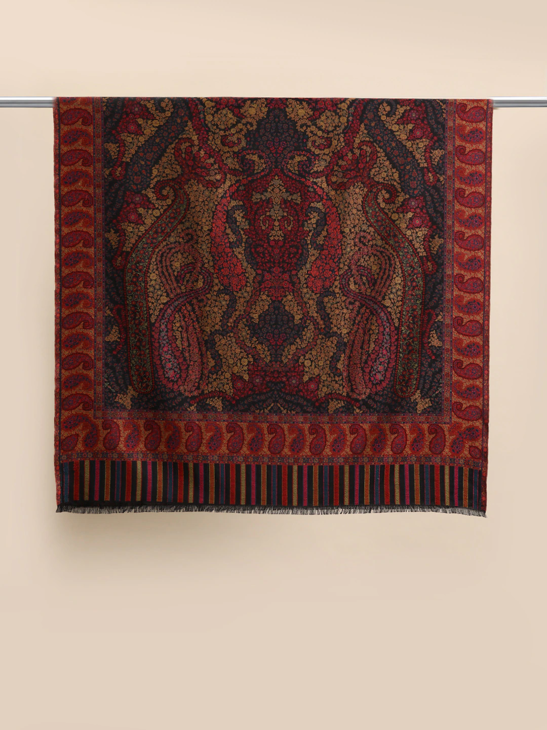 Women Ethnic Motifs Woven Design Kashmiri Kaani Shawl