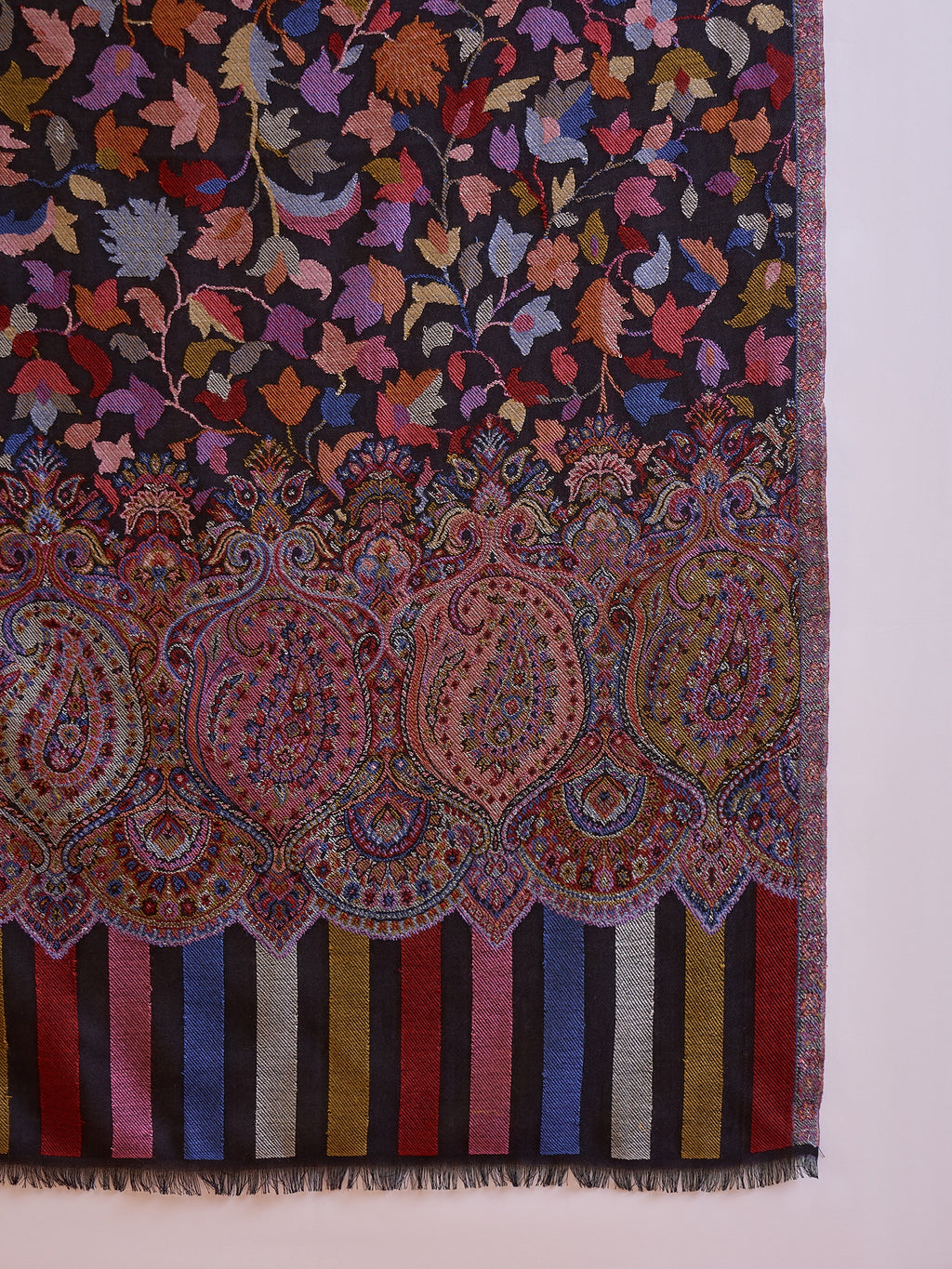 Black Kashmiri Kaani Stole