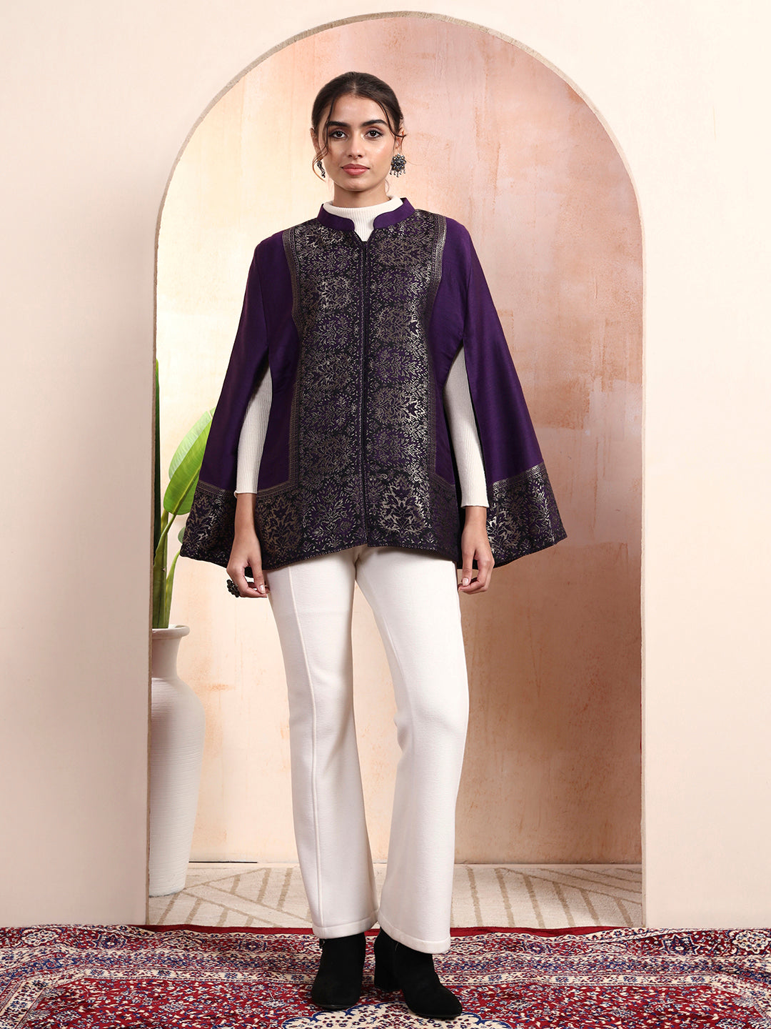 Arohi purple kaani cape Jacket