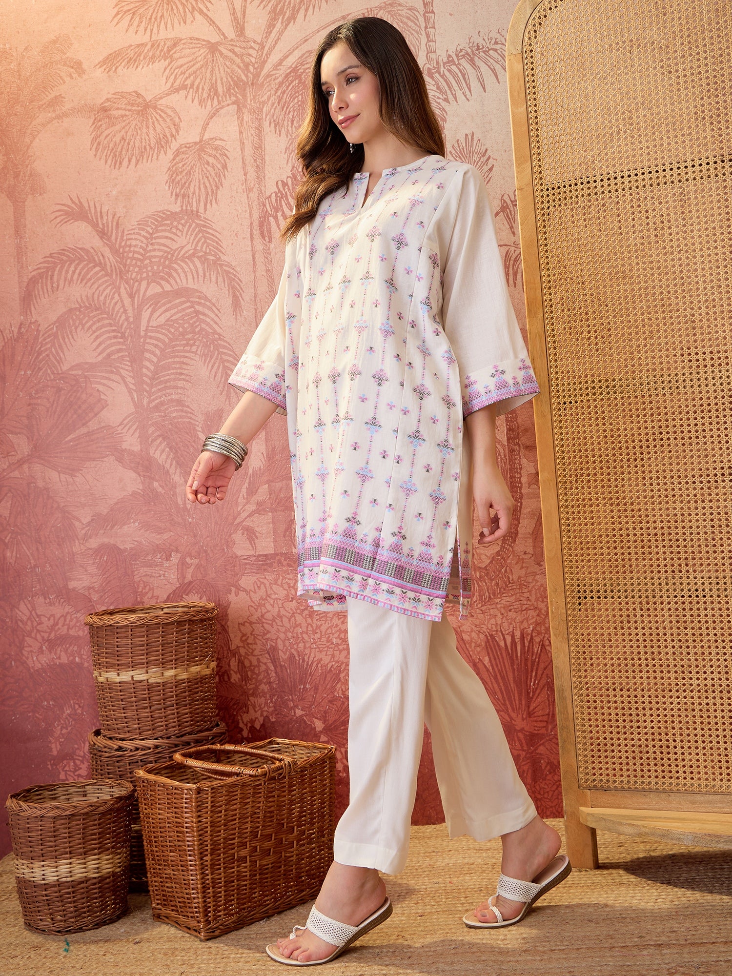 Women White Co-ord Set