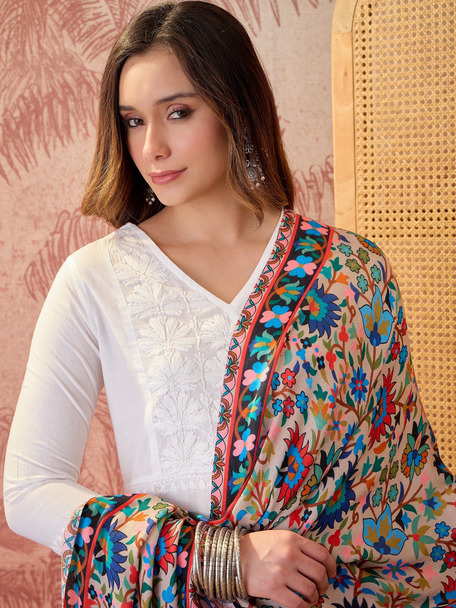 Women Floral Printed Modal Stole