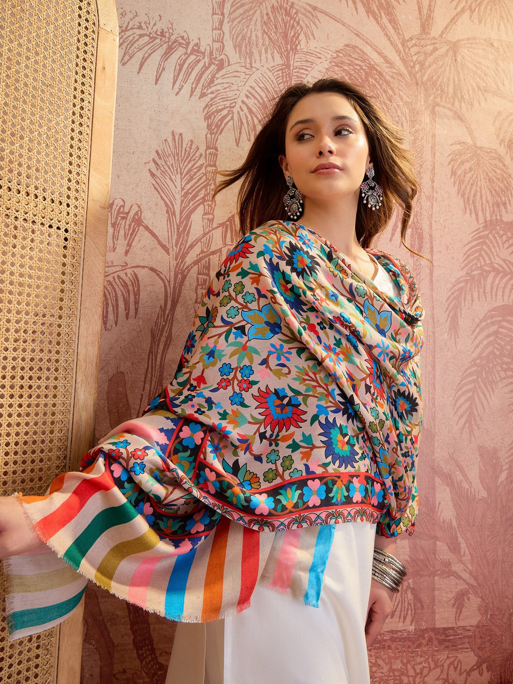 Women Floral Printed Modal Stole