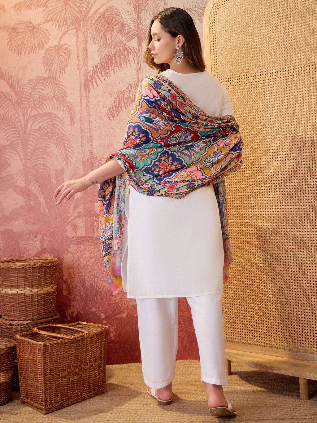 Women Floral Printed Modal Stole