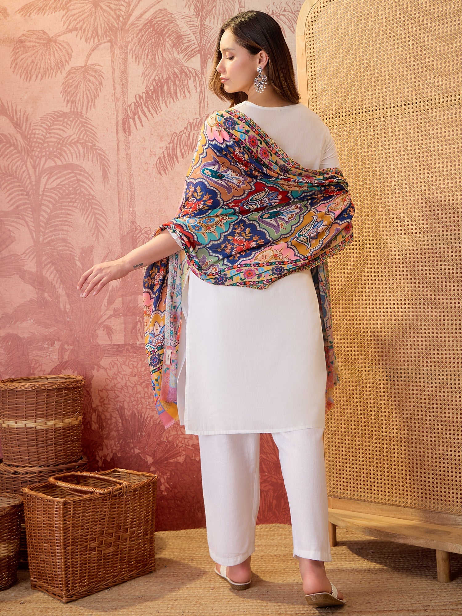 Women Floral Printed Modal Stole