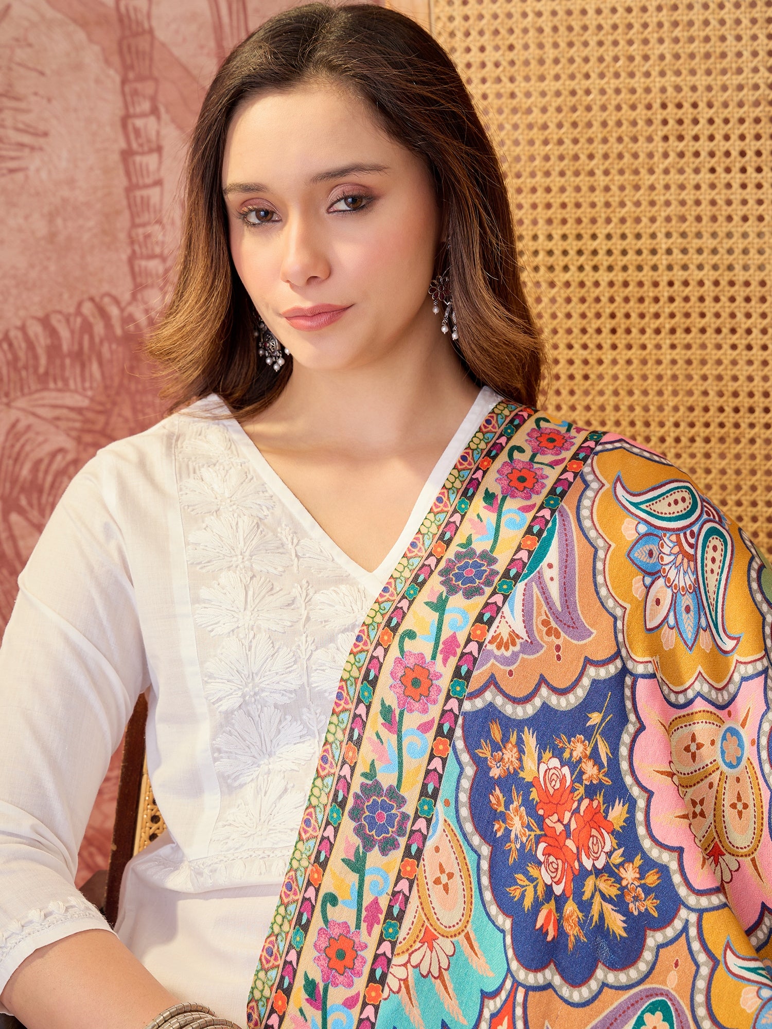 Women Floral Printed Modal Stole
