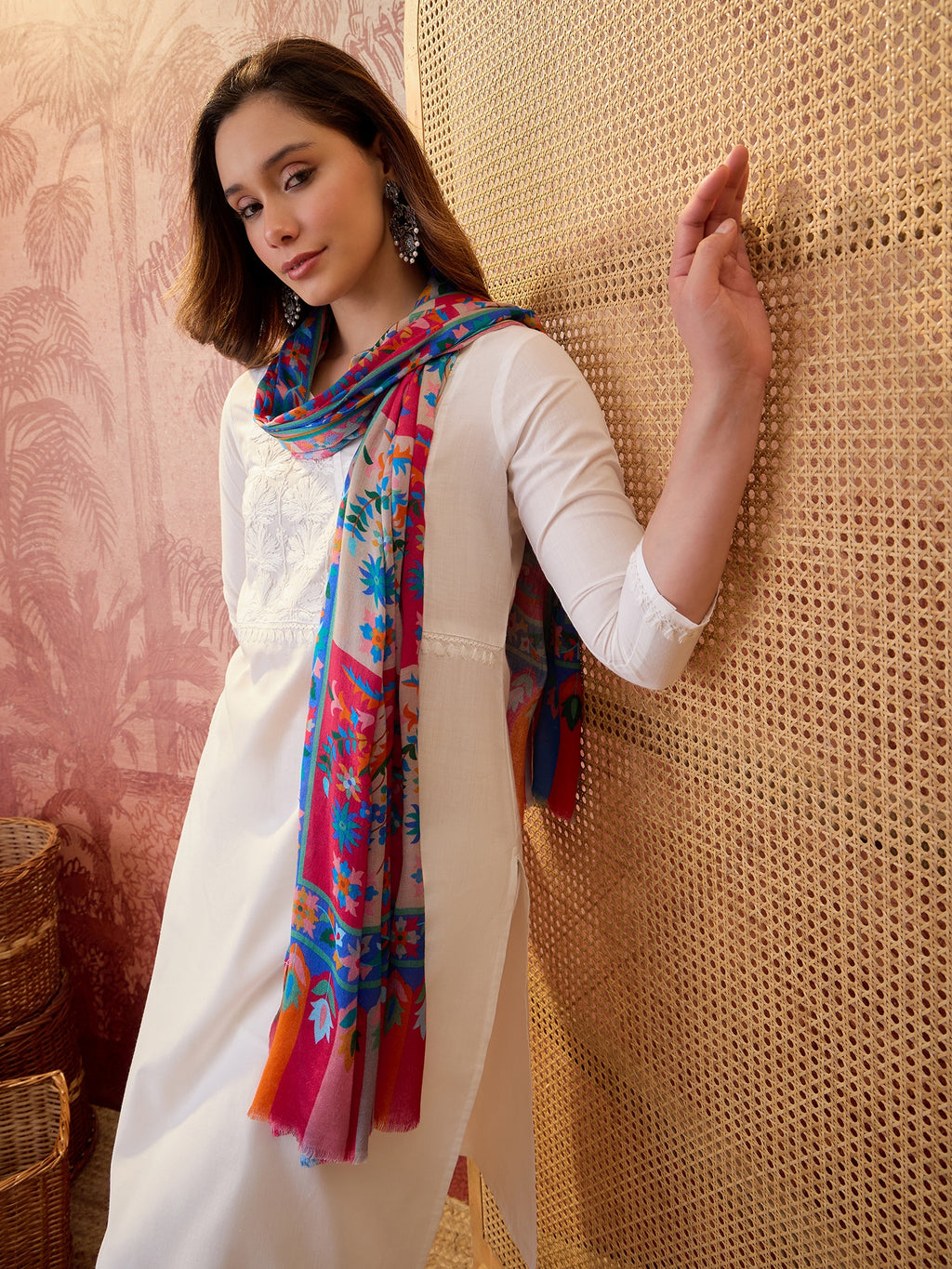 Women Floral Printed Modal Stole