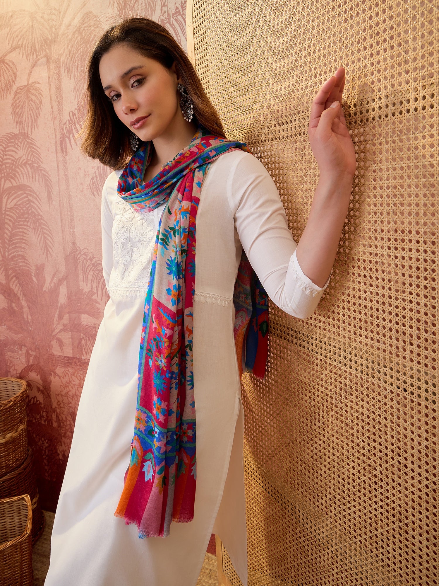 Women Floral Printed Modal Stole