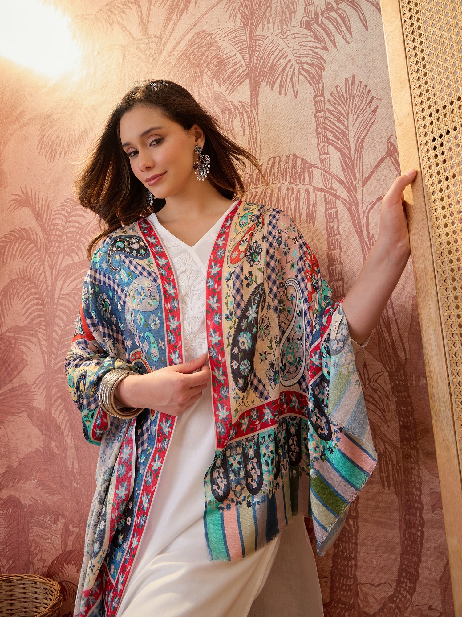 Women Floral Printed Modal Stole
