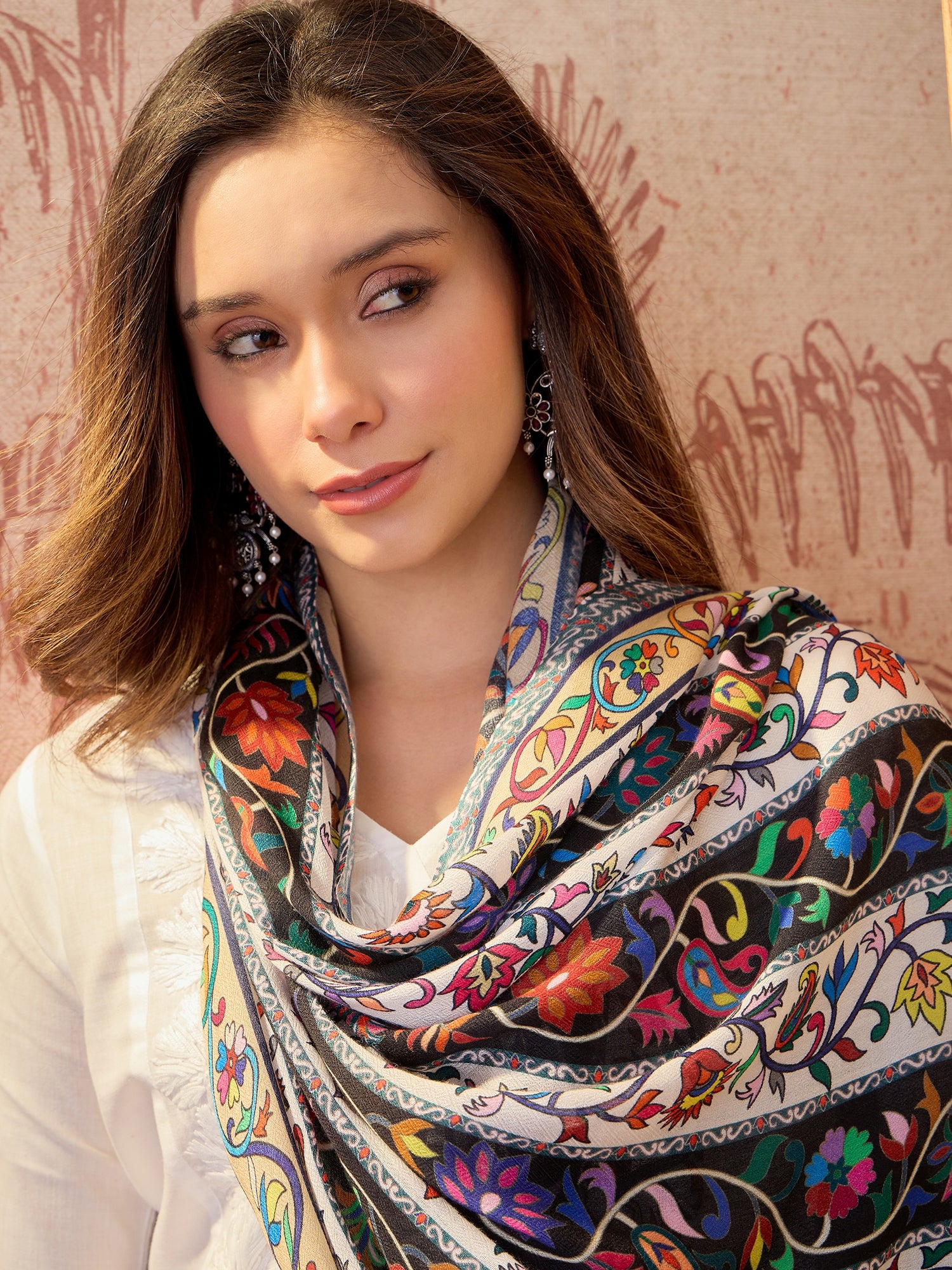 Women Floral Printed Modal Stole