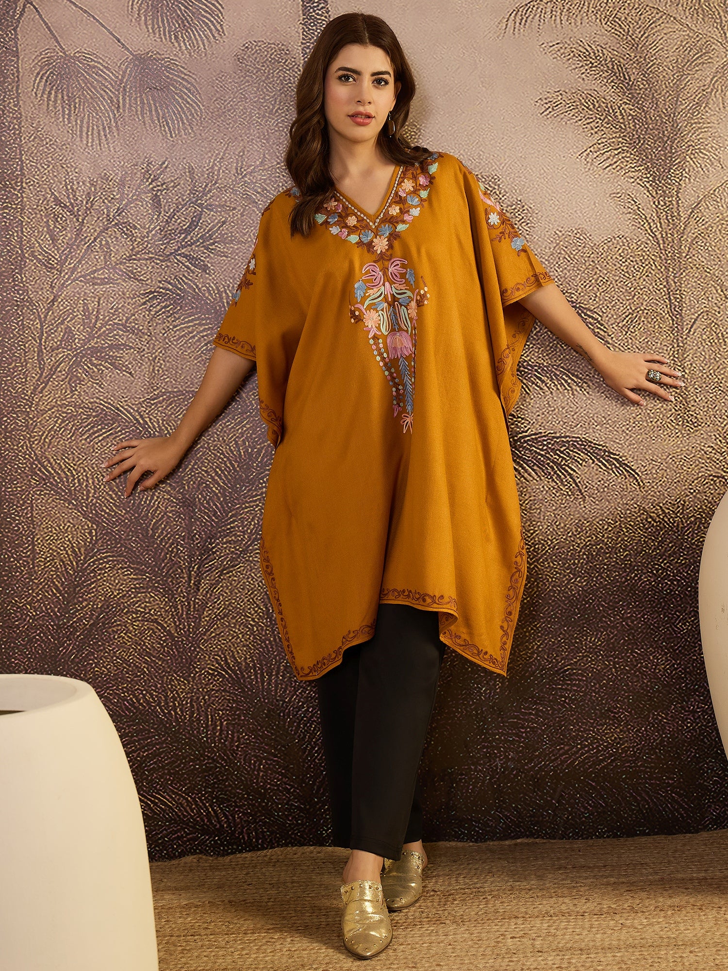 Aarohi Kashmiri Embroidery Kaftan