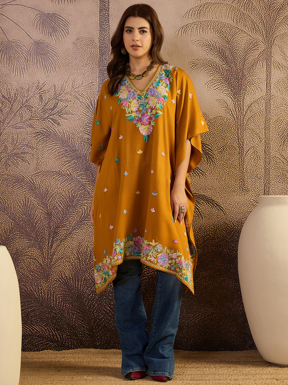 Mehr Kashmiri Embroidery Kaftan