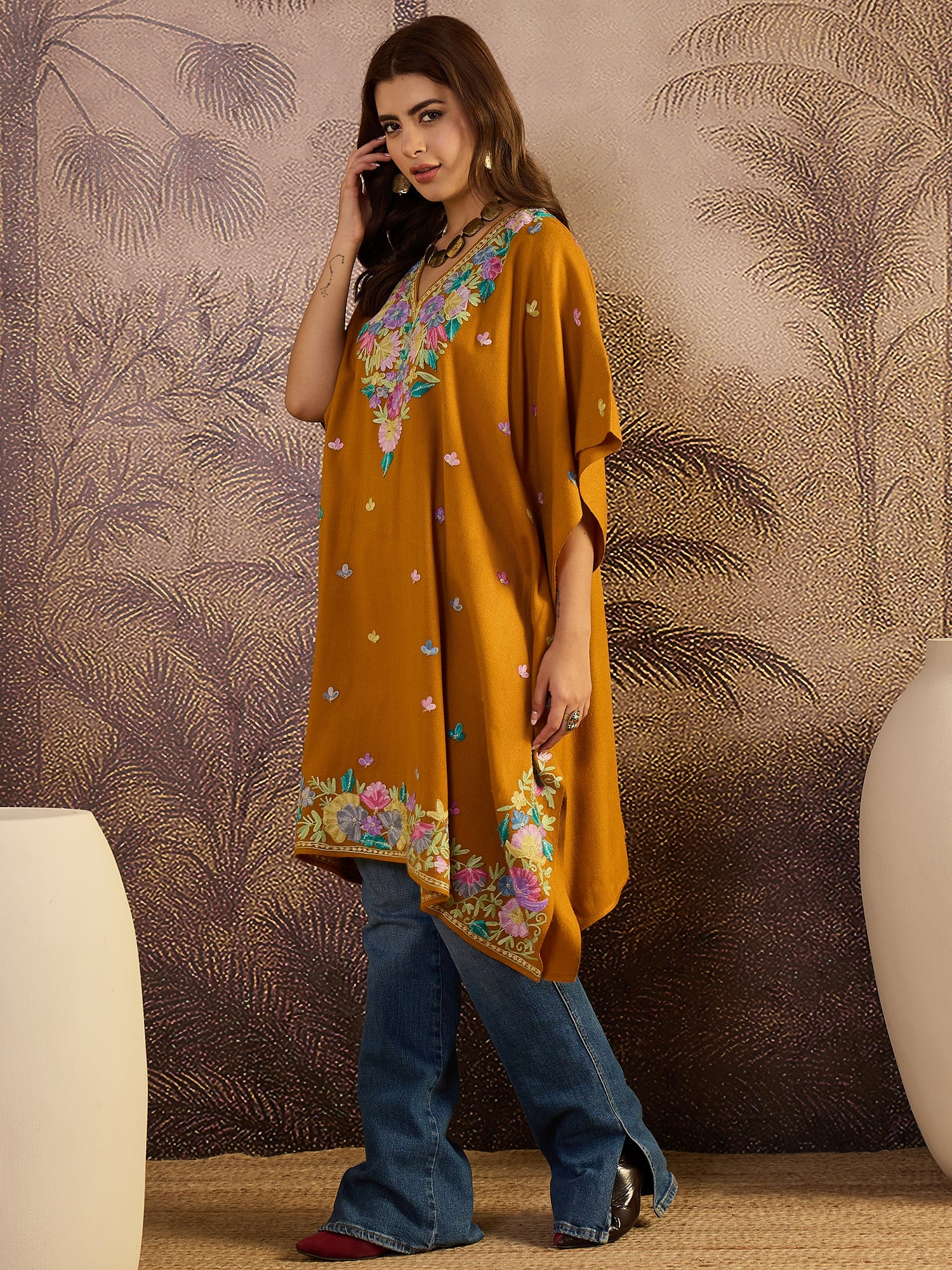 Mehr Kashmiri Embroidery Kaftan
