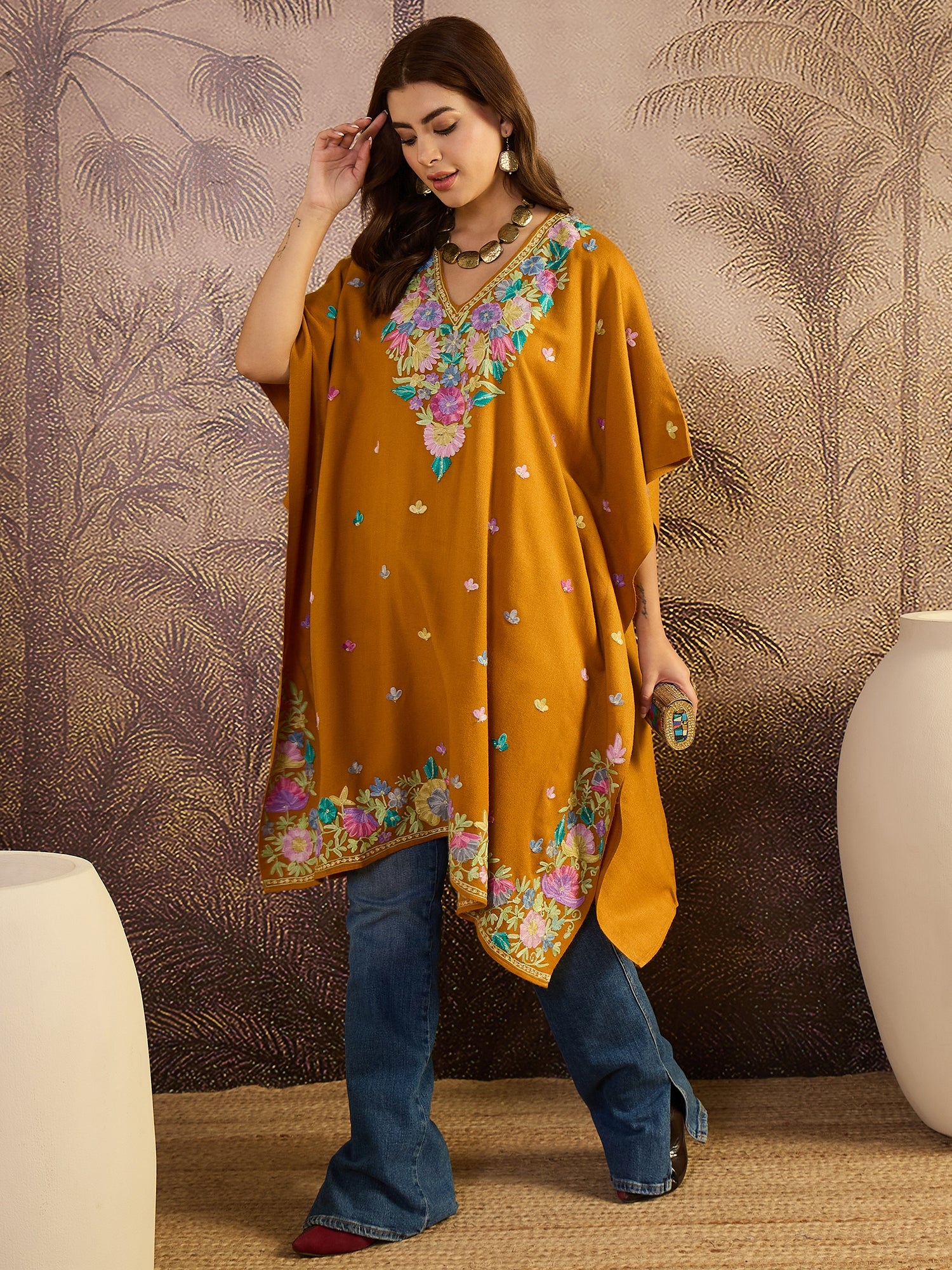 Mehr Kashmiri Embroidery Kaftan