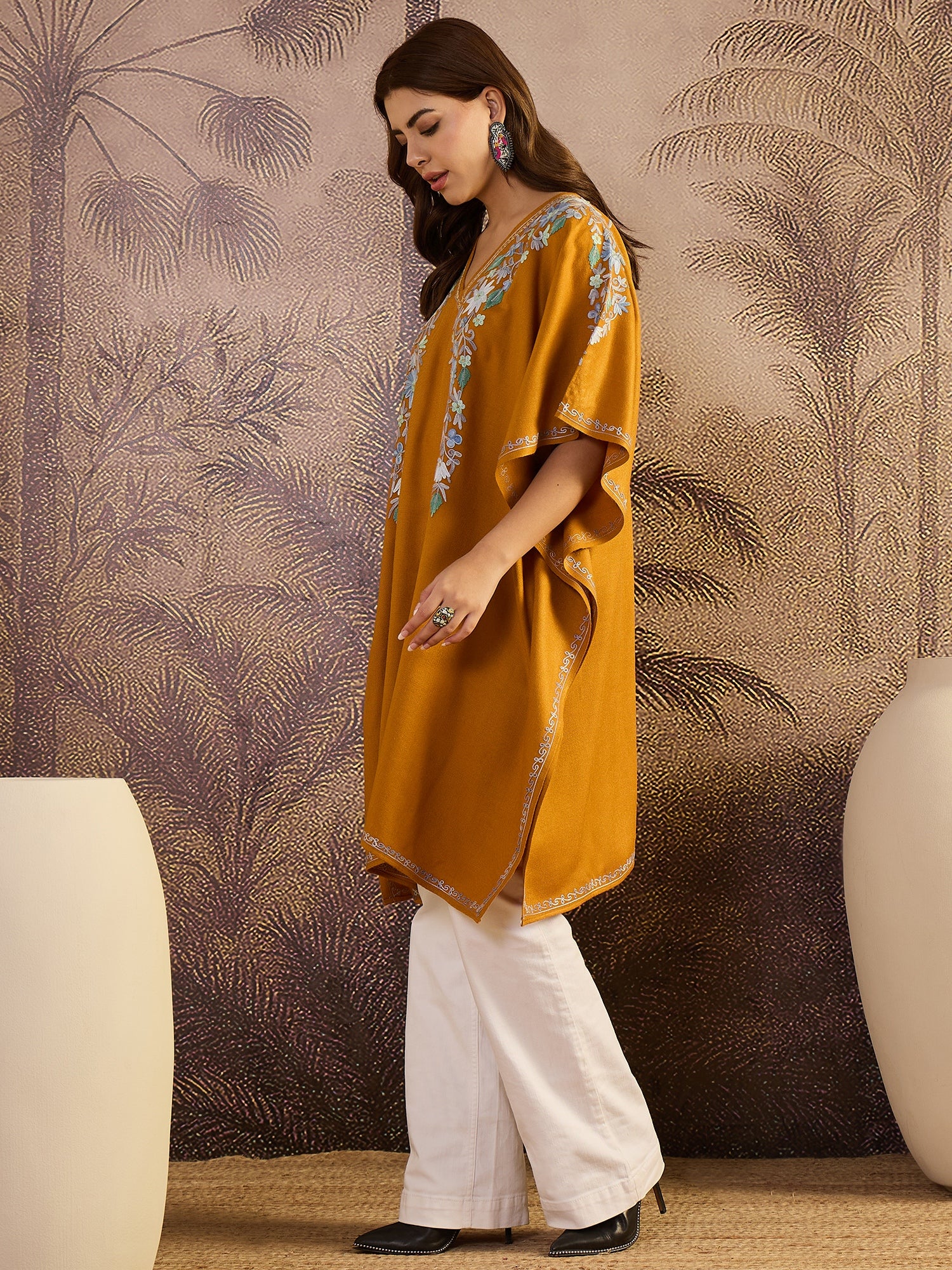 Ruhani Kashmiri Embroidery Kaftan