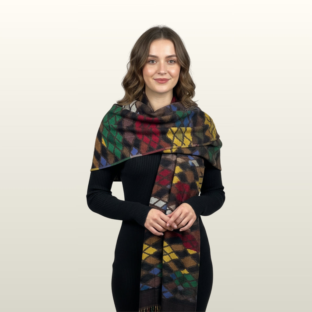 Ikat FineWool Stole Black
