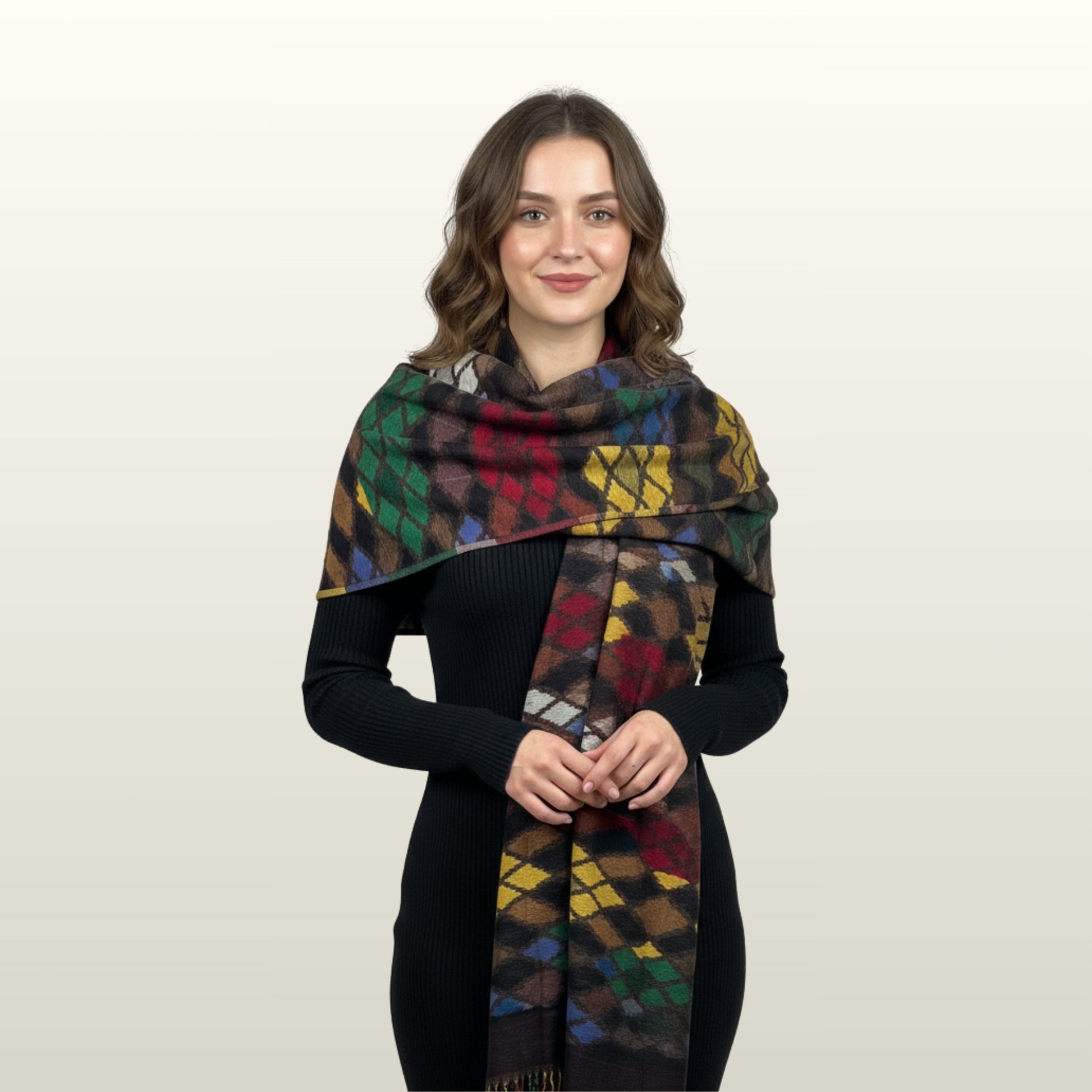 Ikat FineWool Stole Black