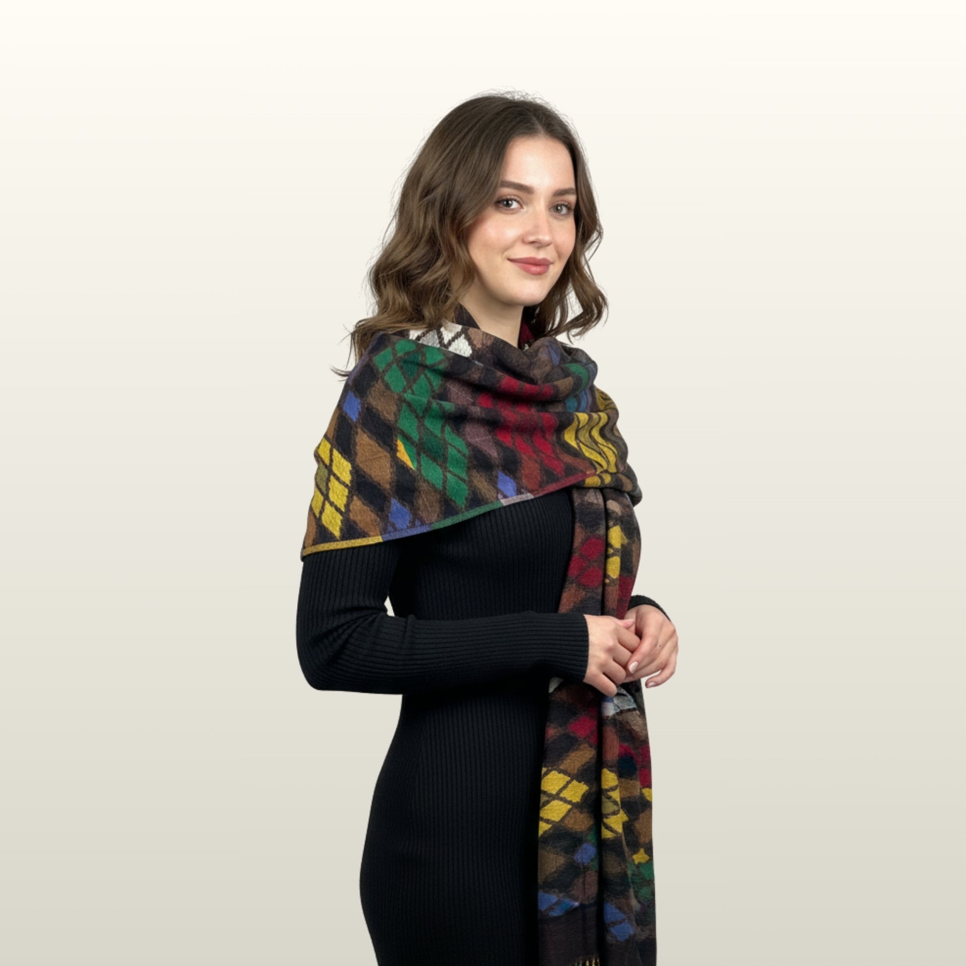 Ikat FineWool Stole Black