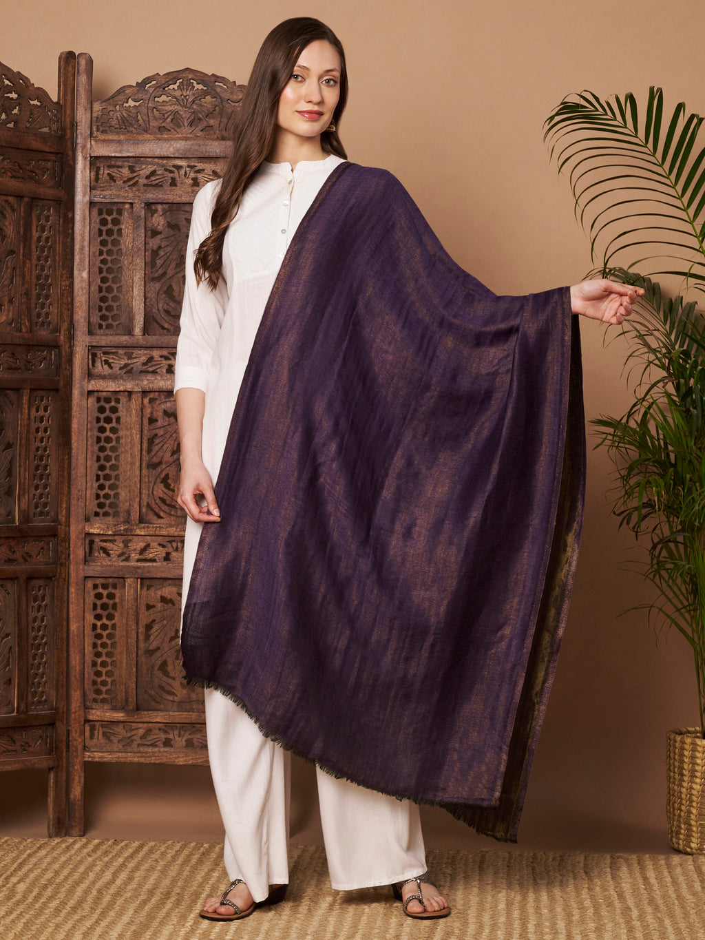 Zari Reversible Stole - Blue