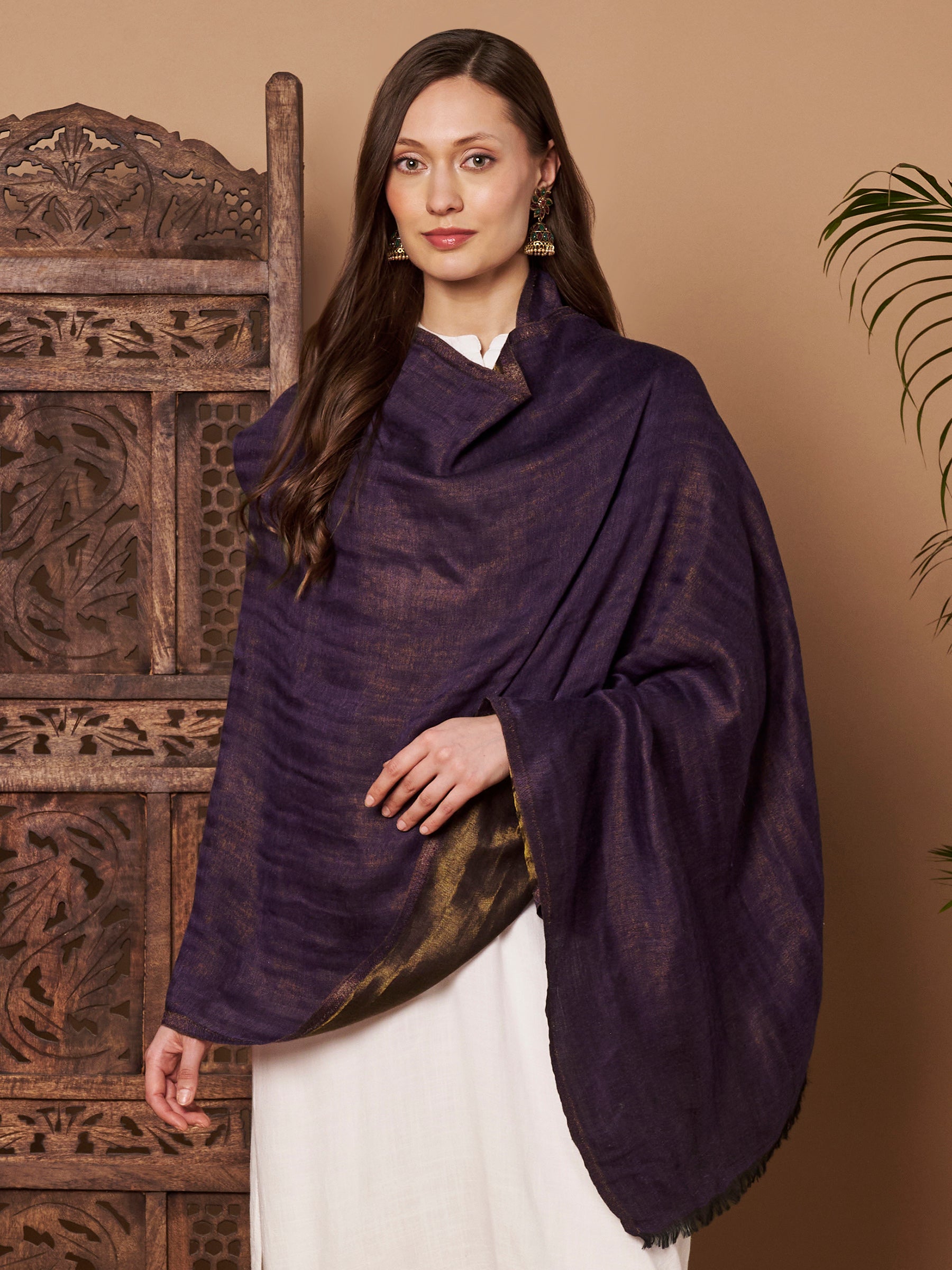 Zari Reversible Stole - Blue