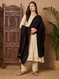 Zari Reversible Stole - Black