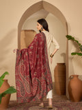 Women Red Beige Kashmiri Kaani Weave Stole