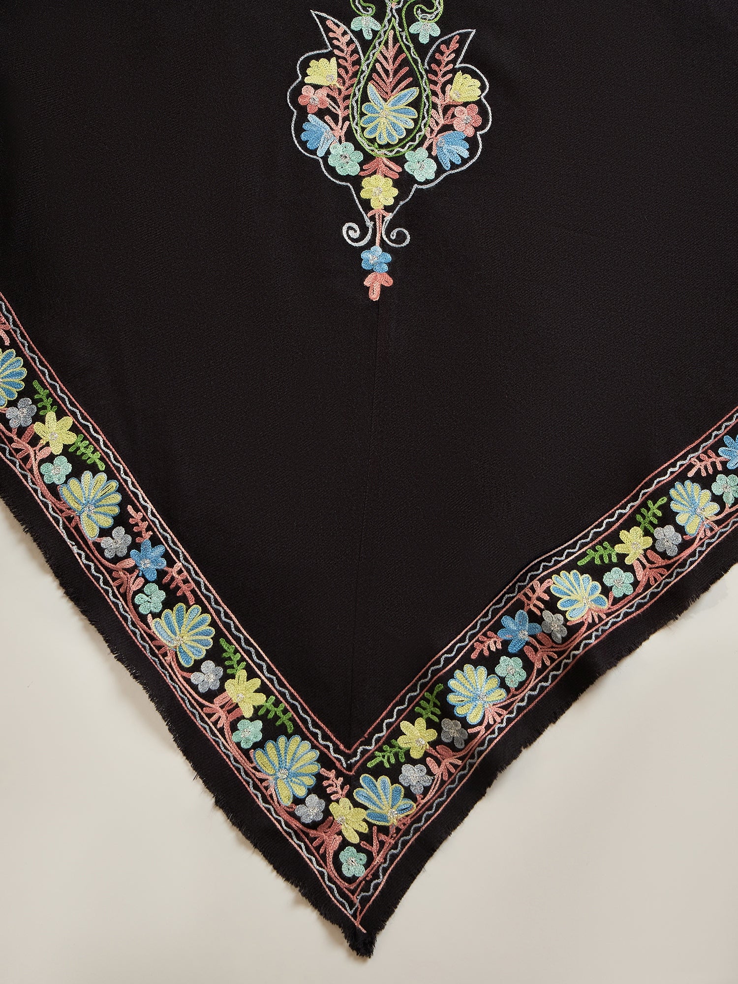 Women Floral Aari Embroidered Flared Sleeves Kashmiri Top