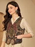 Kumud | Women Black Beige Waistcoat
