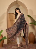 Women Black Beige Kashmiri Kaani Weave Shawl