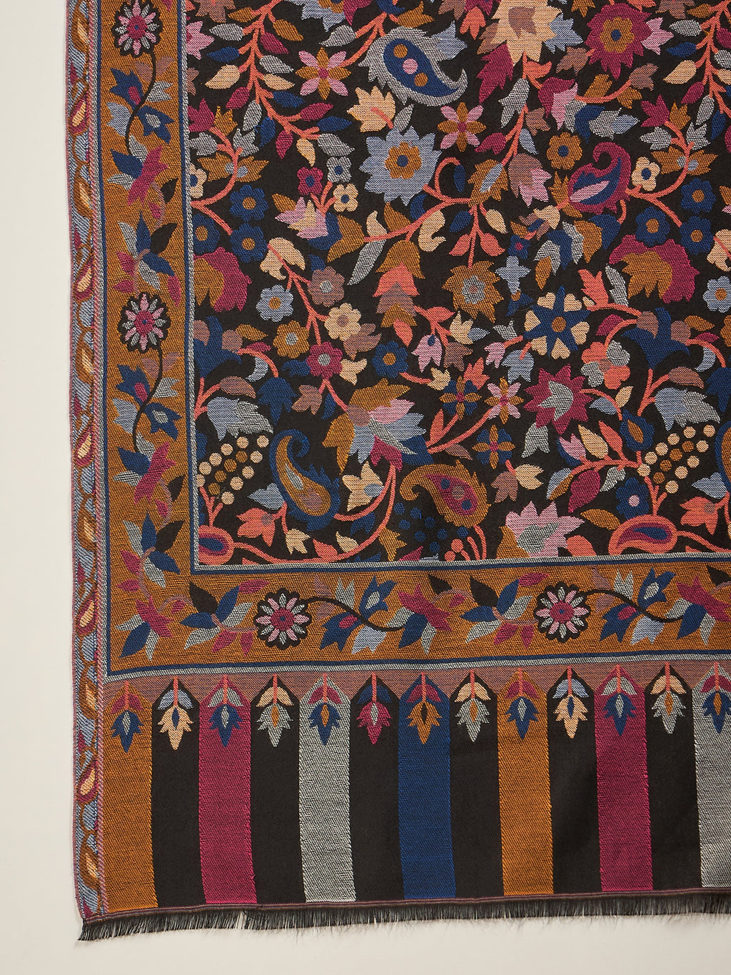 Women Black Kashmiri Kaani Weave Stole