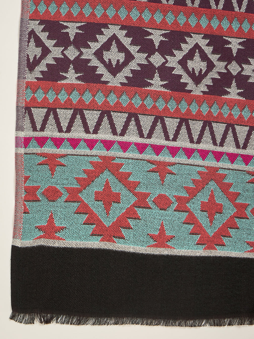 Women Multicoloured Woven Design Geometric Stole