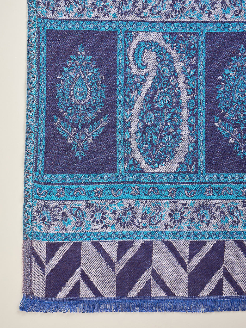 Women Purple Acrylic Kashmiri Kaani Weave Stole