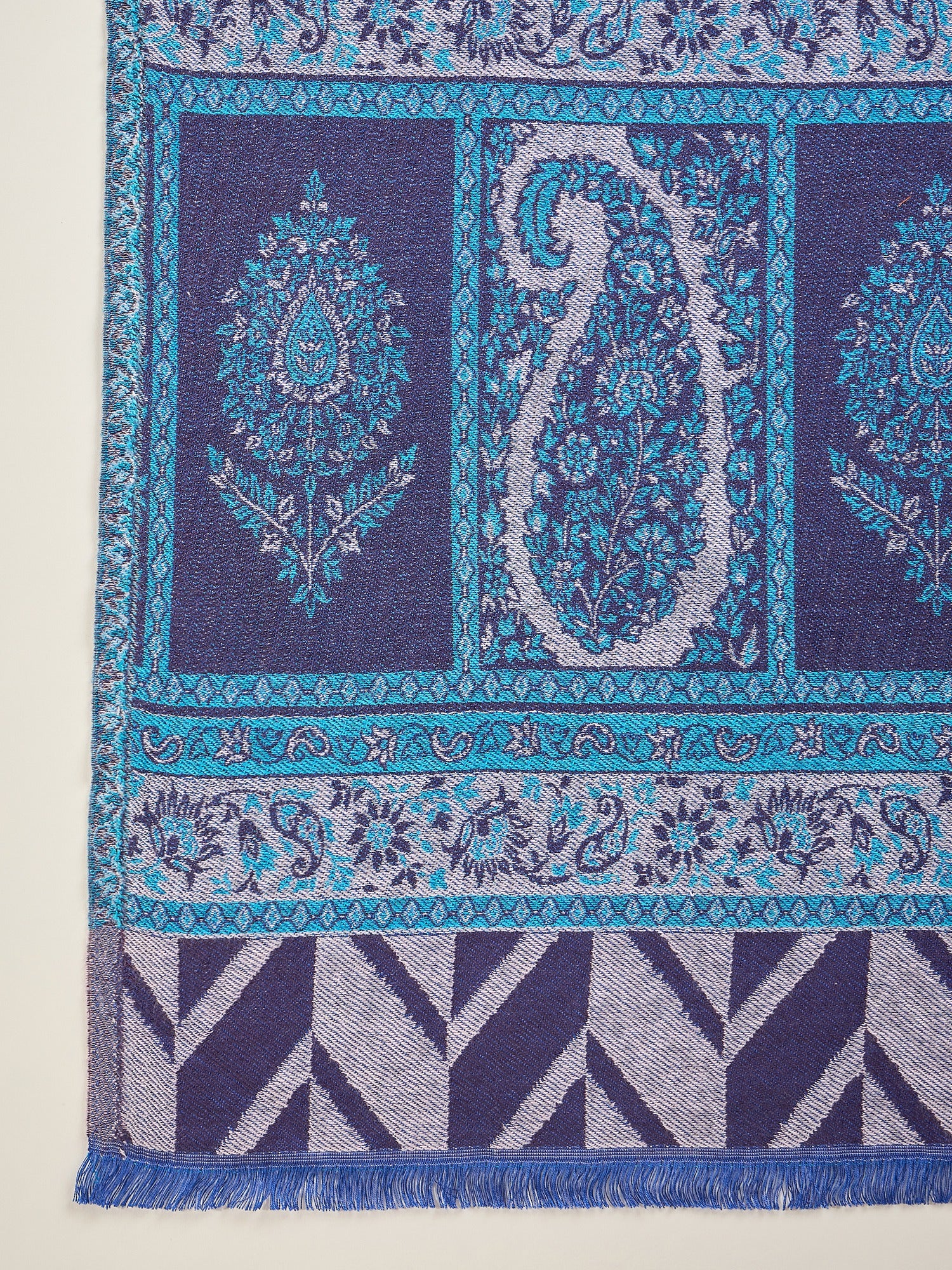 Women Purple Acrylic Kashmiri Kaani Weave Stole