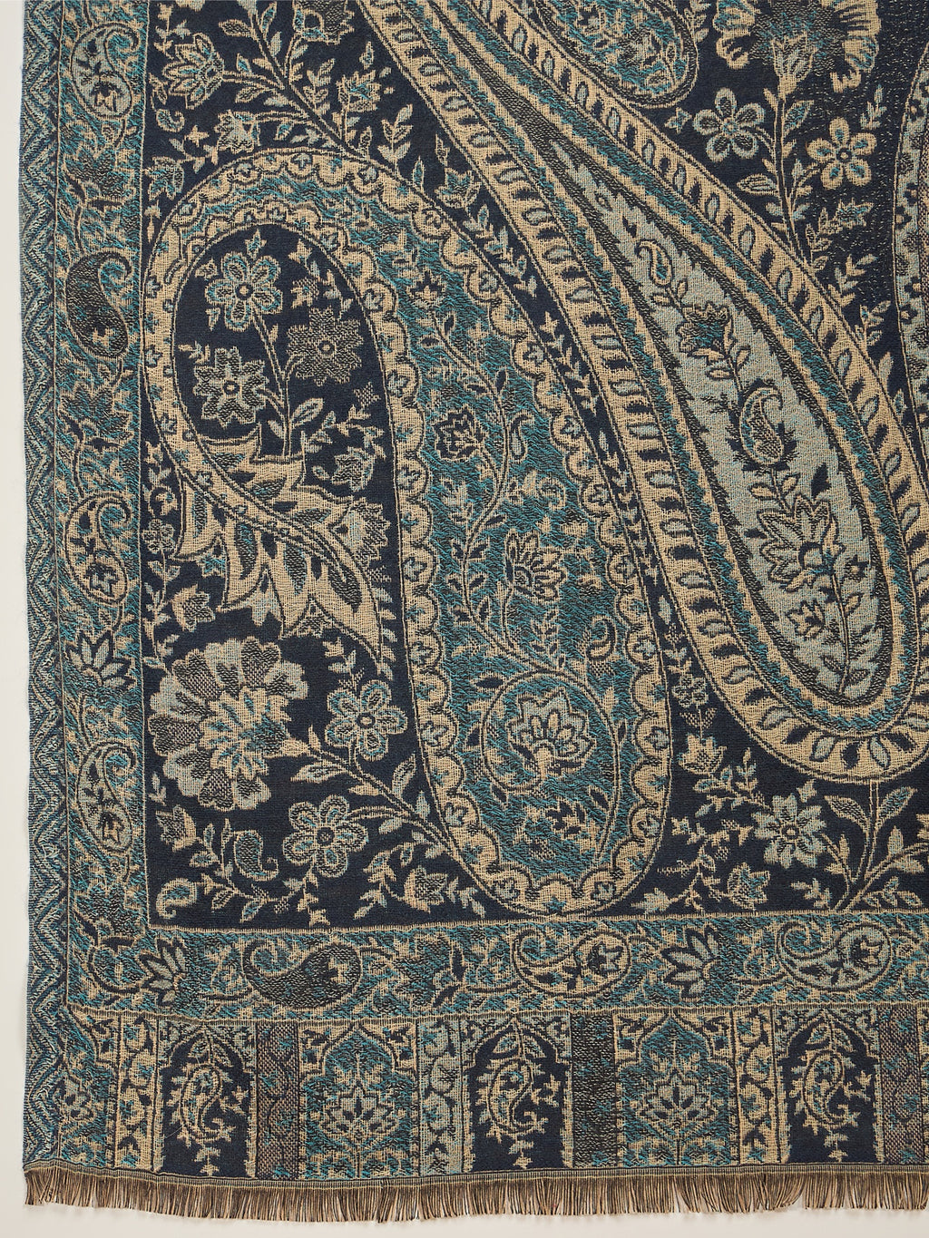 Women Blue Kashmiri Kaani Weave Shawl