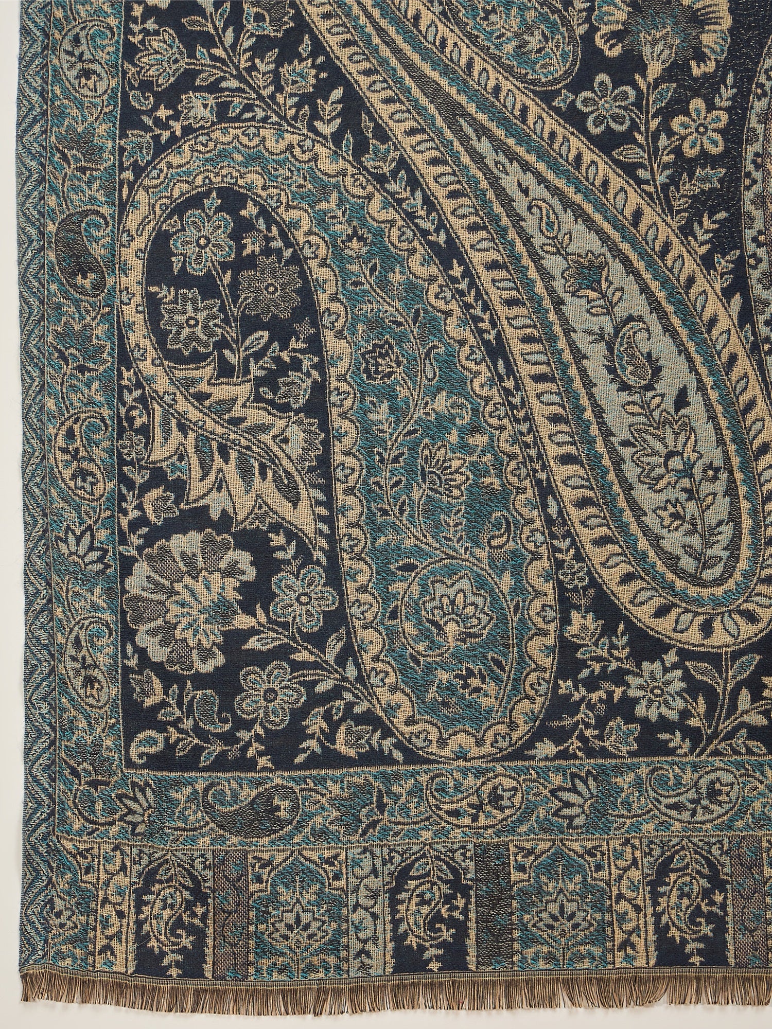 Women Blue Kashmiri Kaani Weave Shawl