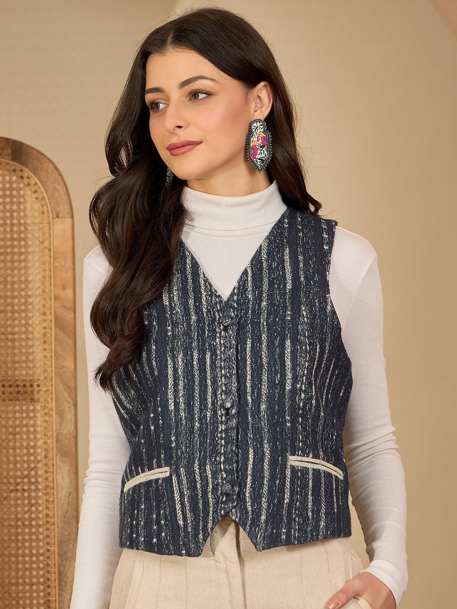 NeelKaar | Women Blue Waistcoat