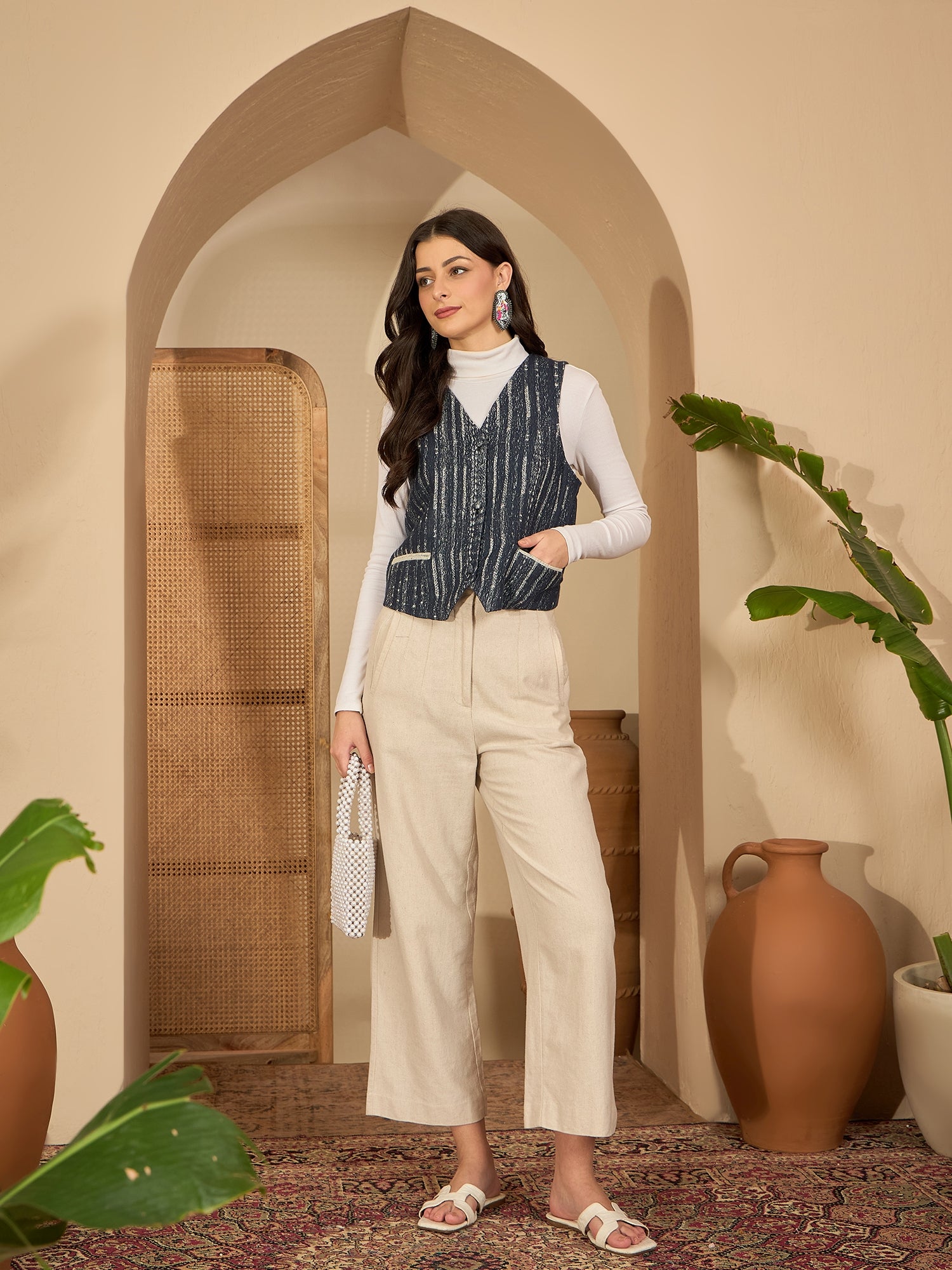 NeelKaar | Women Blue Waistcoat