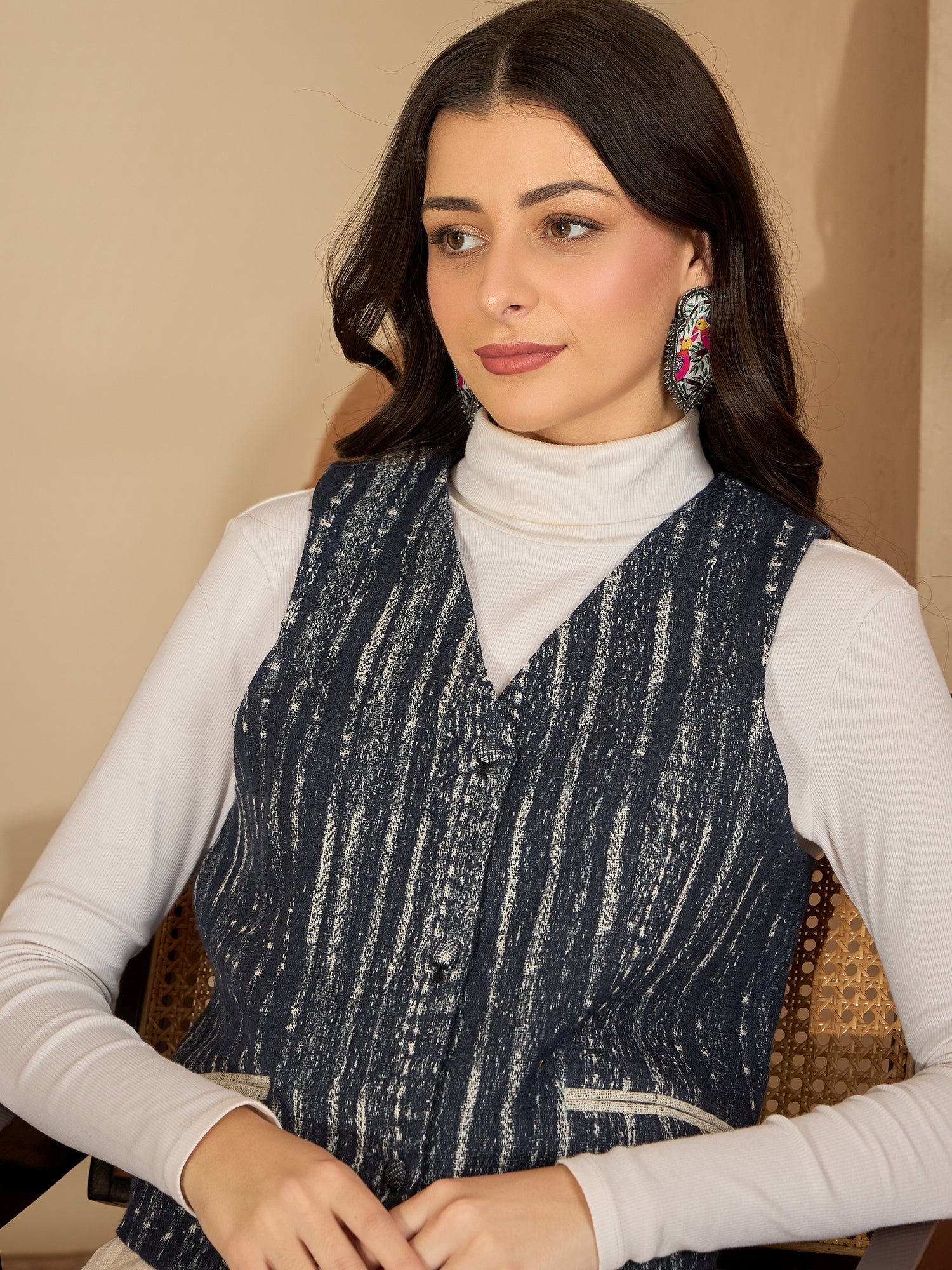 NeelKaar | Women Blue Waistcoat