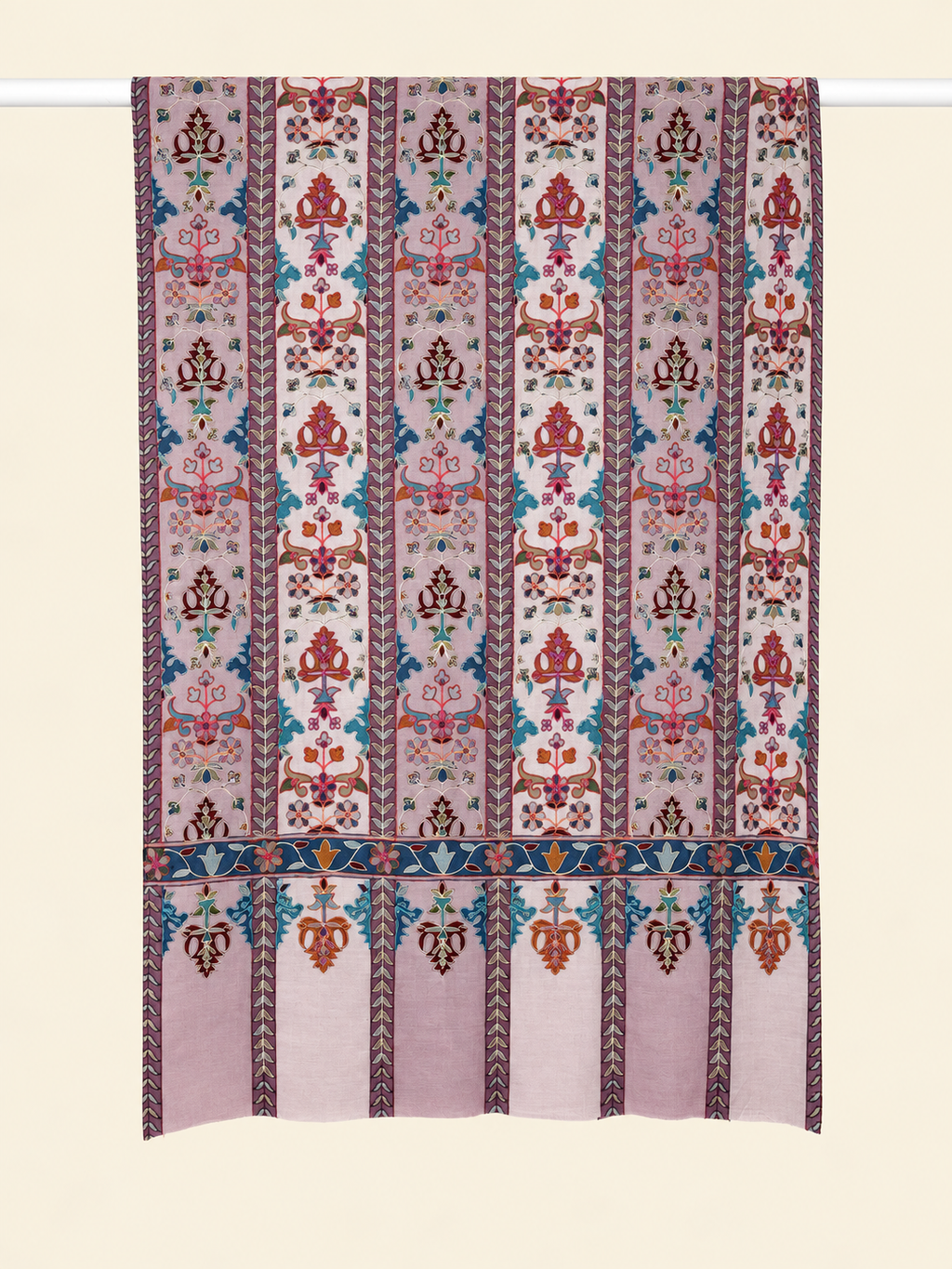 Pink Kalamkari Geometric Stole