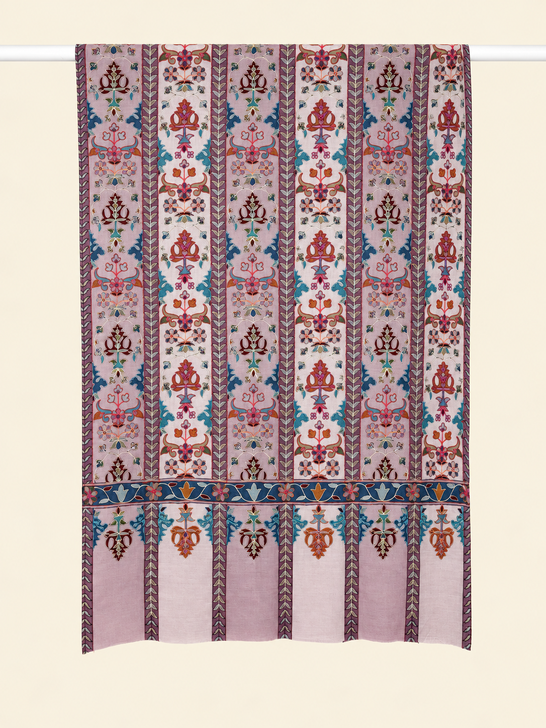Pink Kalamkari Geometric Stole