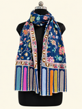 Blue Kalamkari Geometric Stole