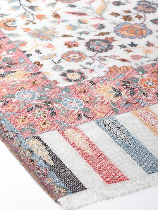 Women Floral Wool Blend Shawl