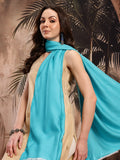 Women Ferozi Solid Reversible Stole