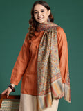 Beige Floral Kashmiri Stole
