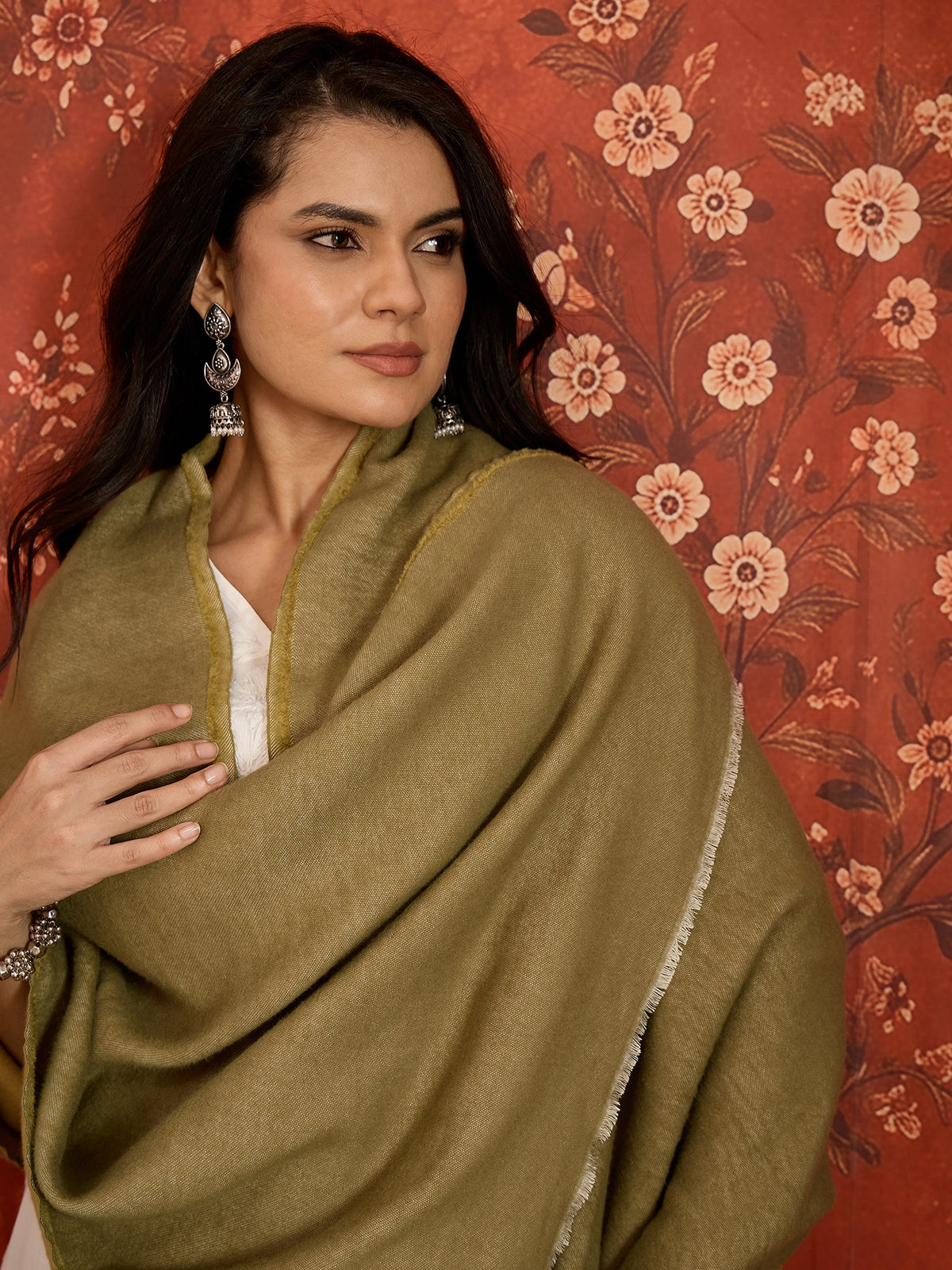 Olive & Mustard Colorblocked Reversible Stole