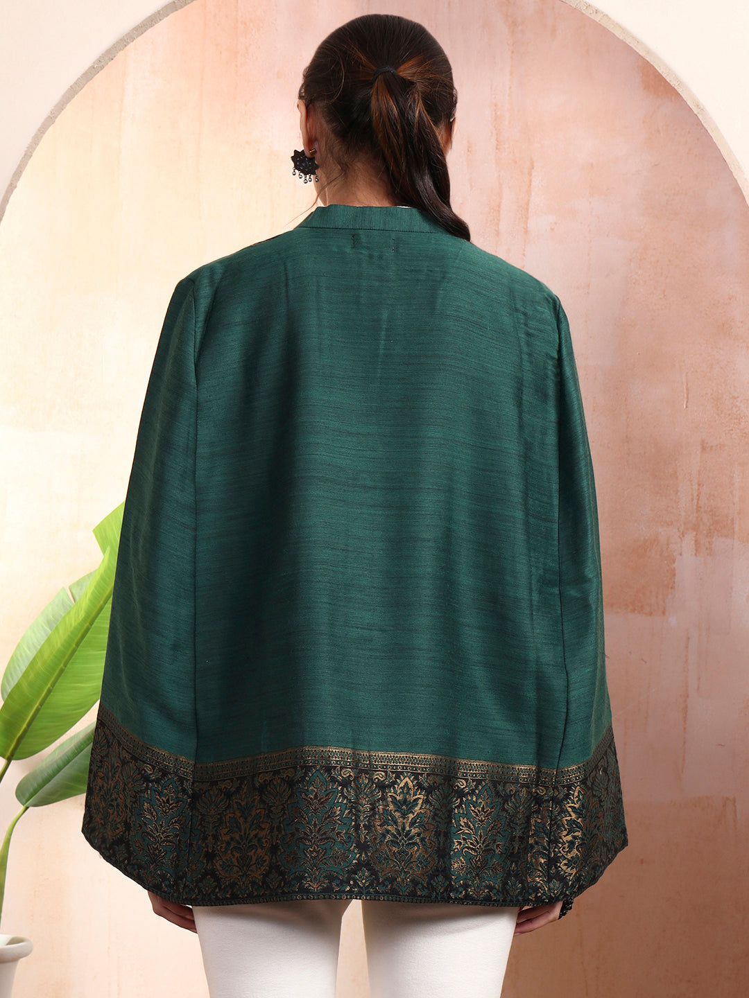 Arohi green kaani cape Jacket