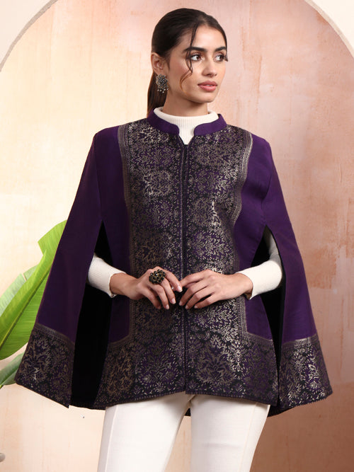 Arohi purple kaani cape Jacket