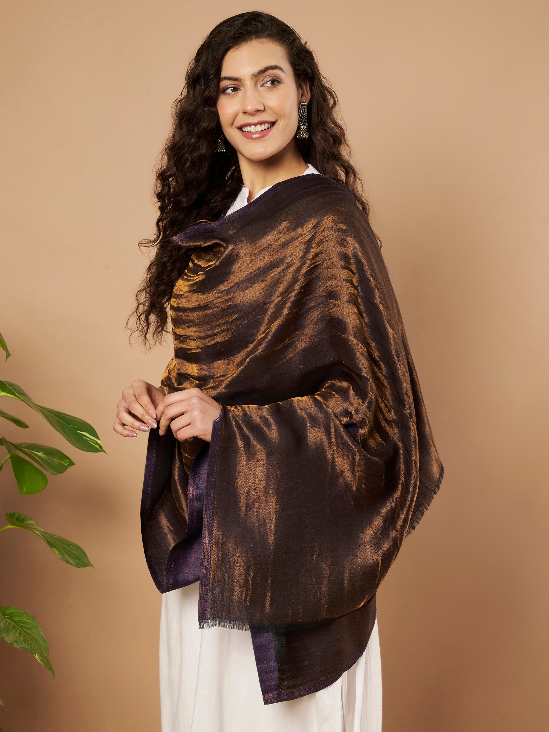 Zari Reversible Stole - Blue
