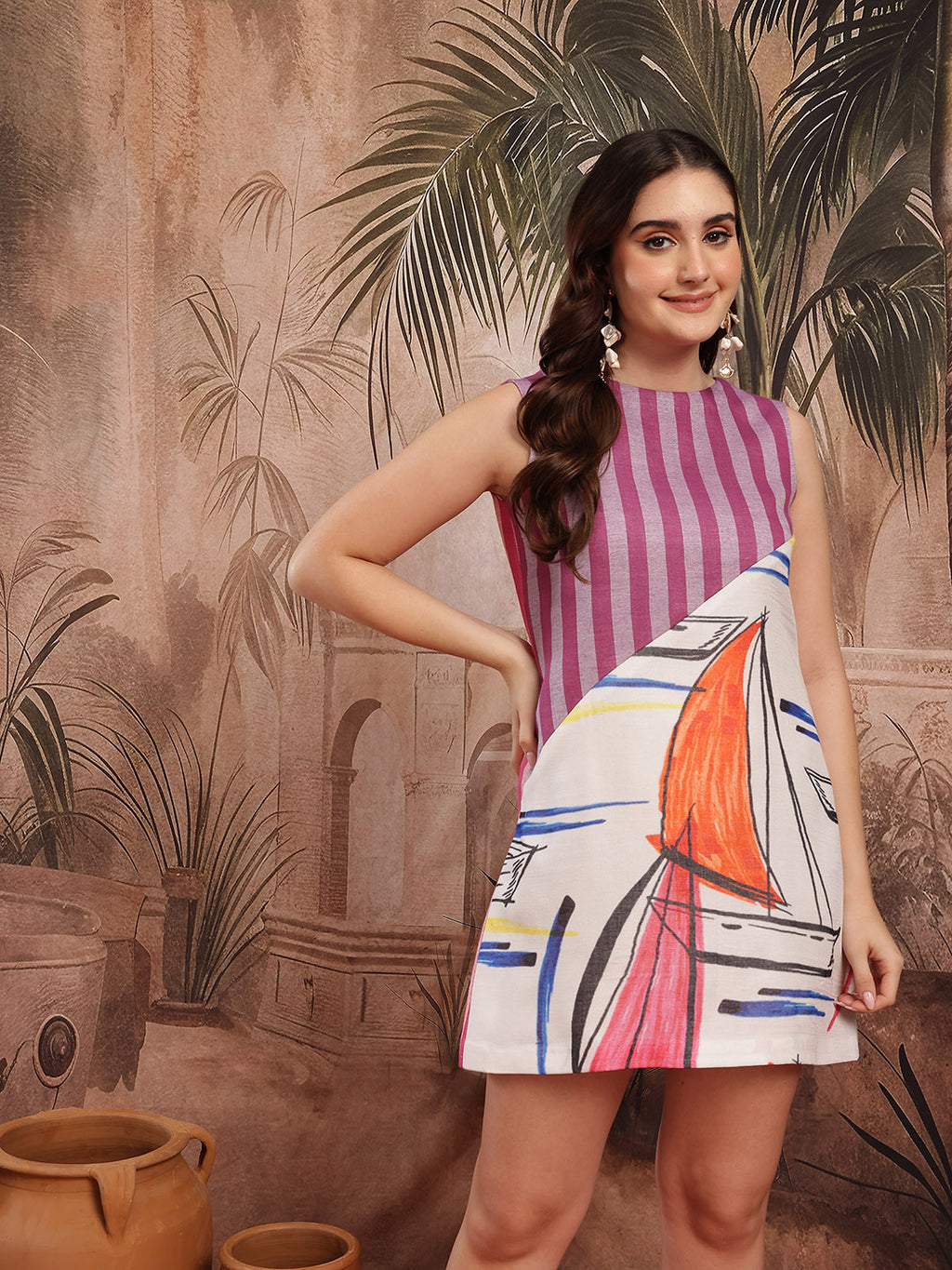 Women Abstract Print A-Line Dress