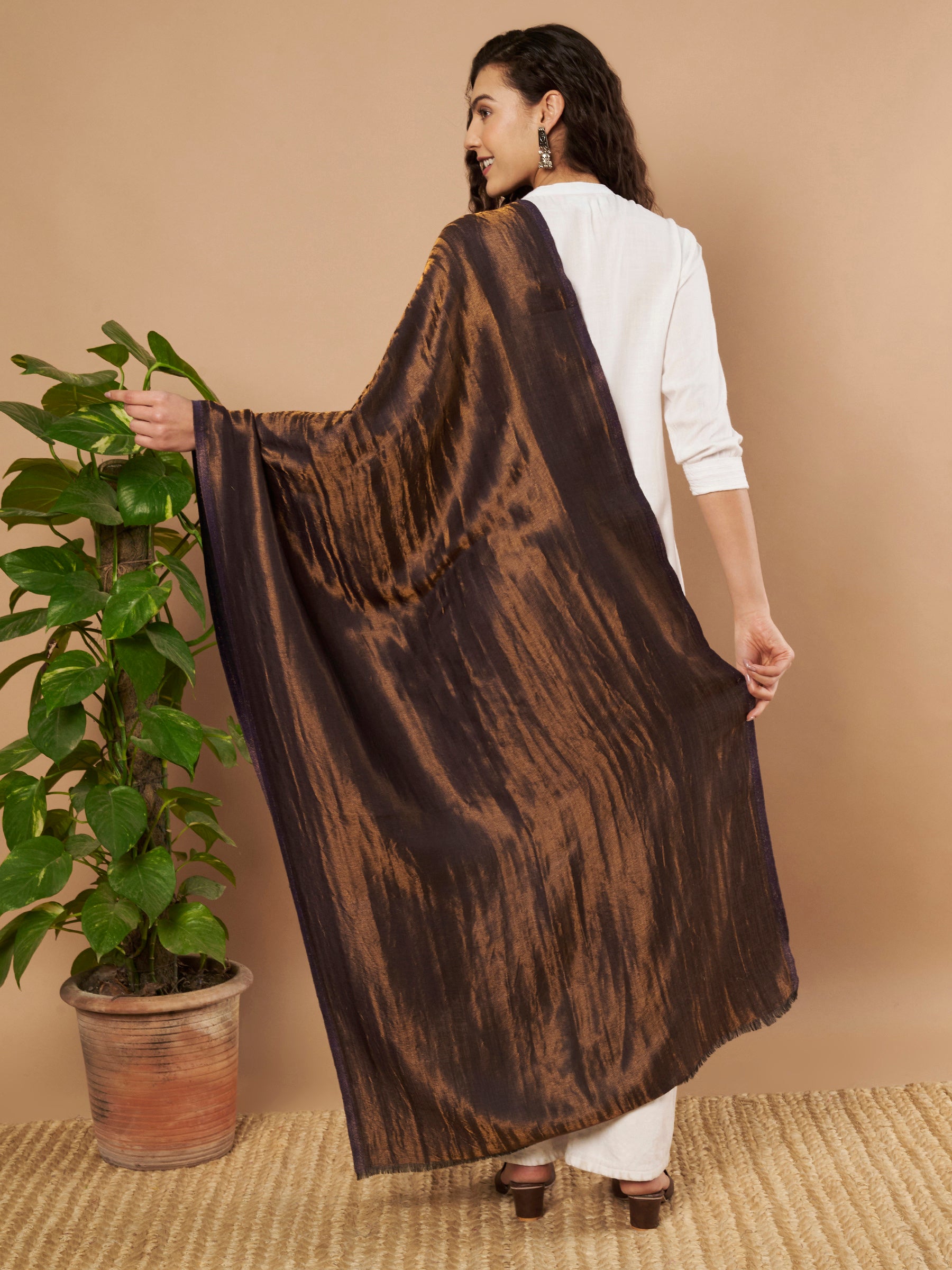 Zari Reversible Stole - Blue